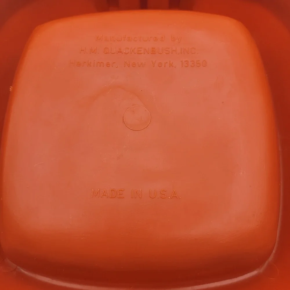 Vintage H.M. Quackenbush Burnt Orange Plastic Nut Bowl, Nutcracker &‎ Picks